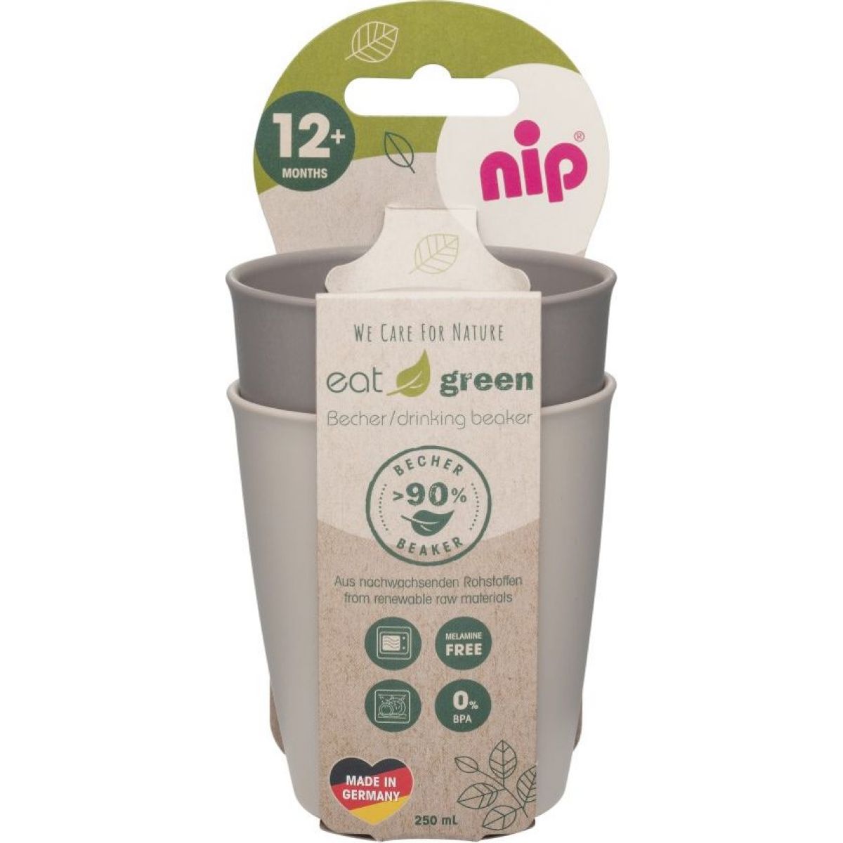 NIP green line kalíšek, 2 ks, grey - brown