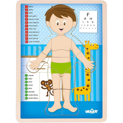 Woody Puzzle Lidské tělo - Kluk CZ