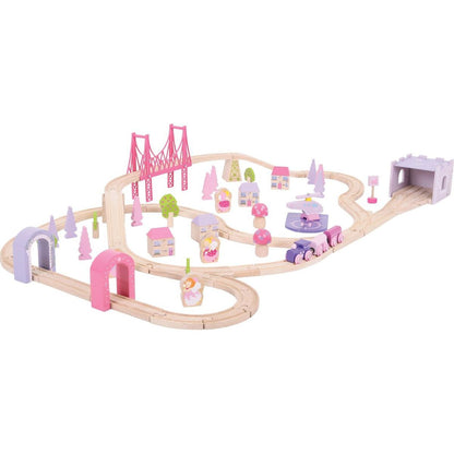 Bigjigs Rail Dřevěná velká vláčkodráha princezny