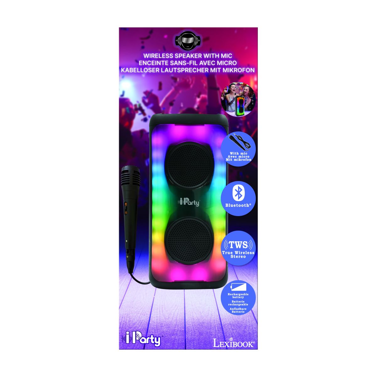 Lexibook Bluetooth karaoke reproduktor s mikrofonem velký
