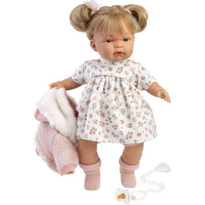 Llorens 38356 Joelle realistická panenka se zvuky a měkkým látkovým tělem 38 cm