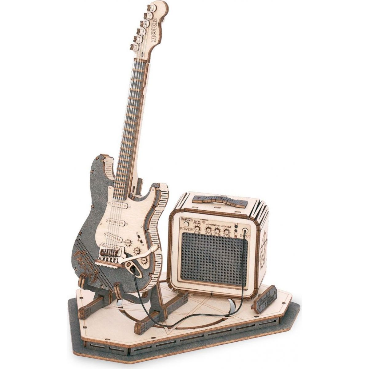 RoboTime dřevěné 3D puzzle Elektrická kytara
