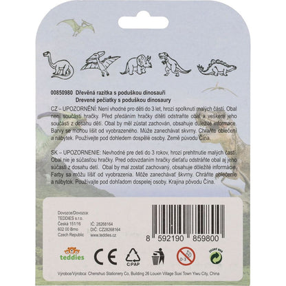 Razítka dřevěná  5+1 s poduškou motiv dinosauři