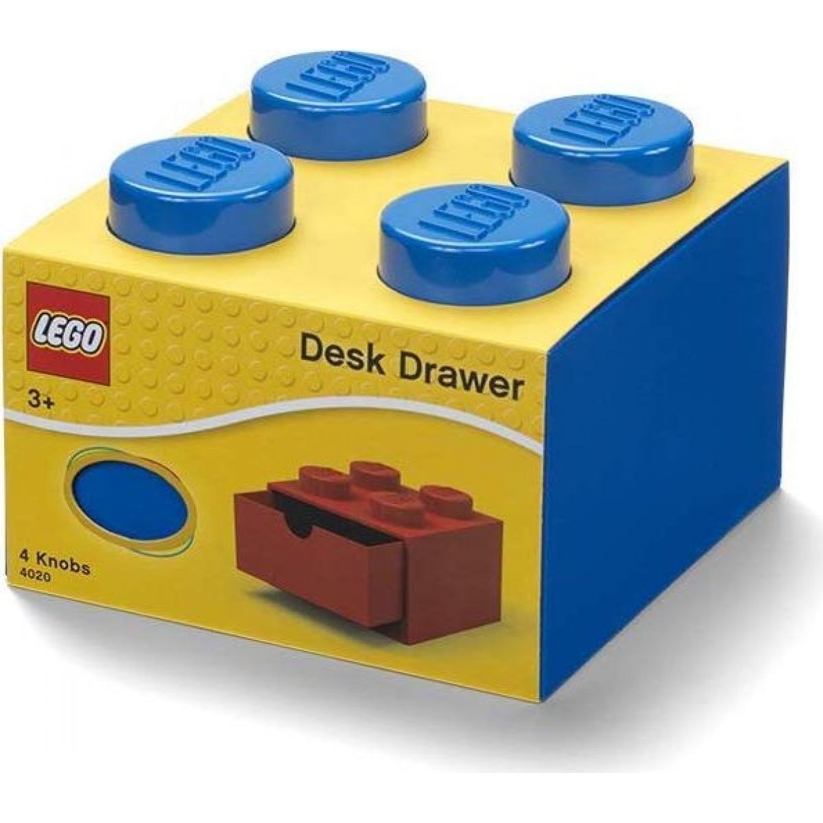 LEGO® stolní box 4 se šuplíky 15,8 x 15,8 x 11,3 cm - modrý