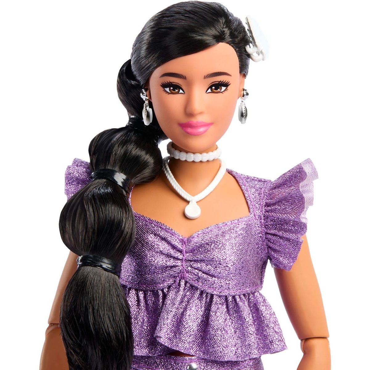 Barbie Deluxe modelka - fialové kraťasy