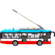Sparkys Městský trolejbus na setrvačník s osvětlením a zvukem - červený
