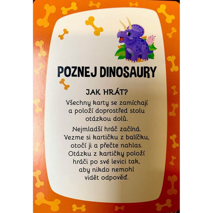SUN Poznej Dinosaury - otázky a odpovědi 52 výukových karet