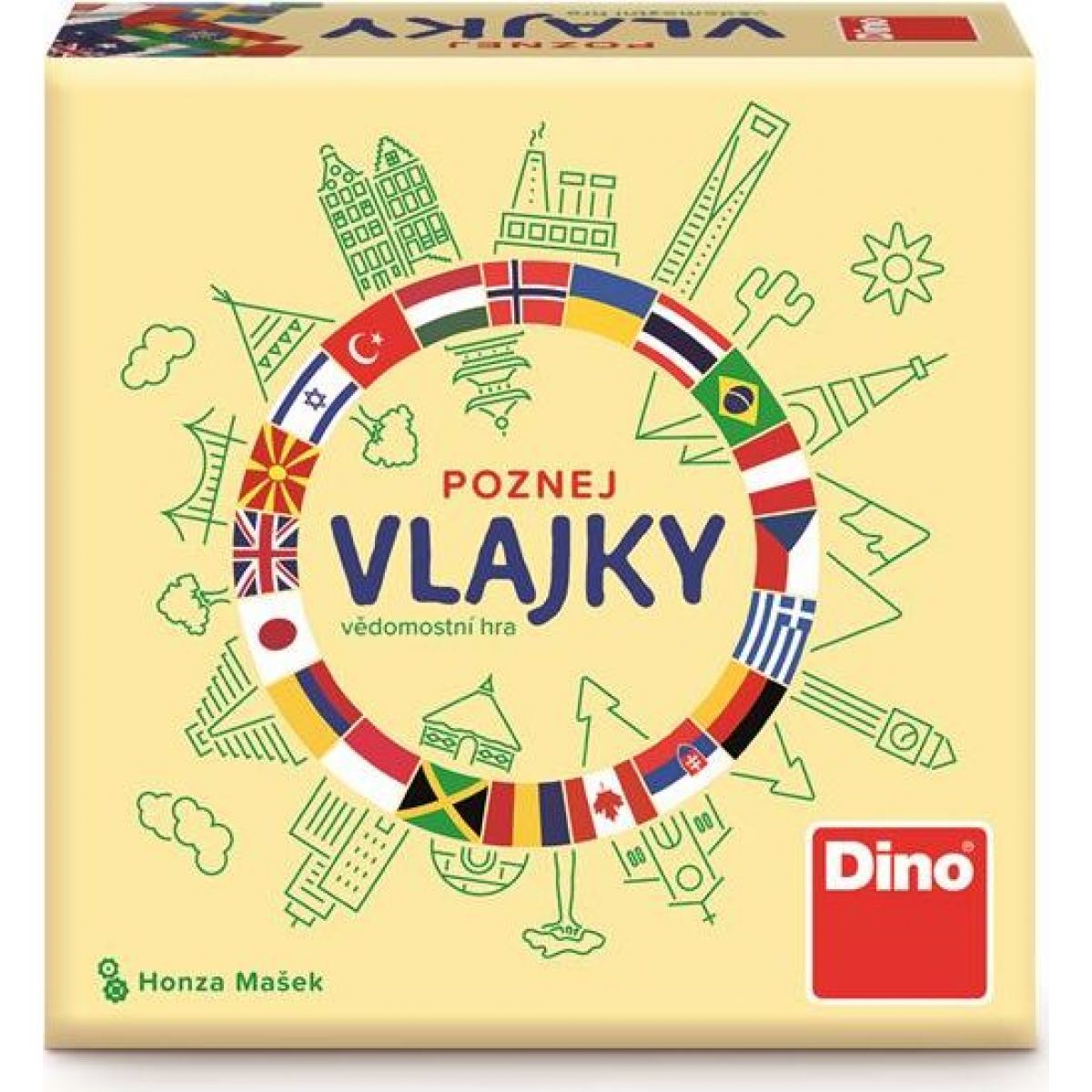 Dino poznej vlajky cestovní hra