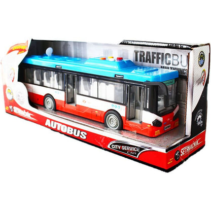 Sparkys Městský autobus na setrvačník s osvětlením a zvukem - červený