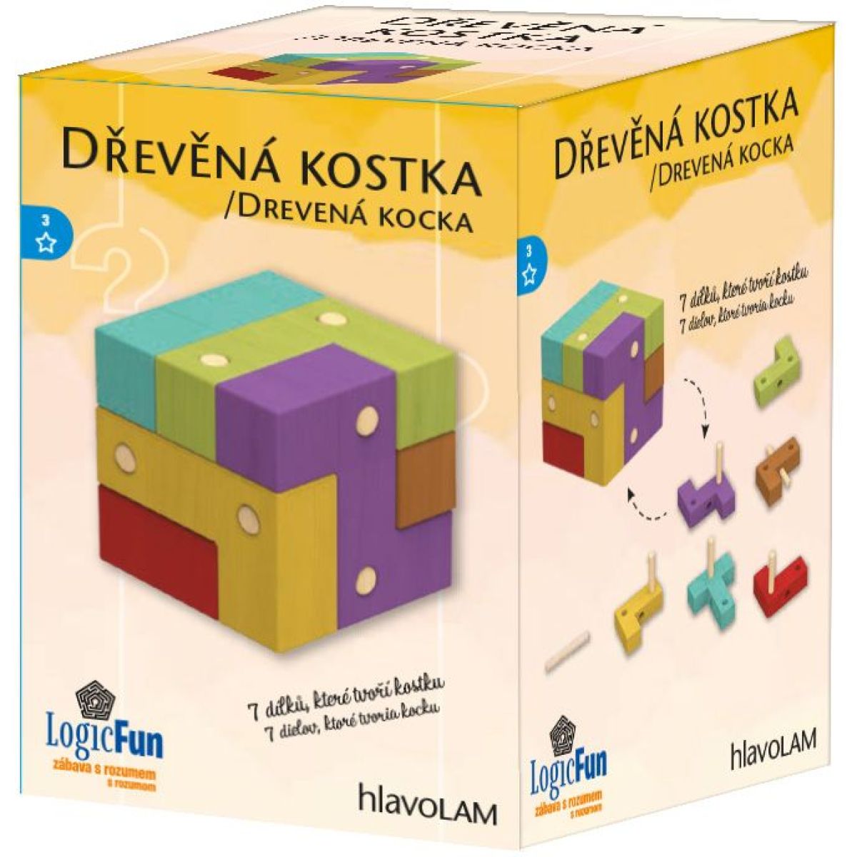 Sparkys Hlavolam - IQ Dřevěná kostka
