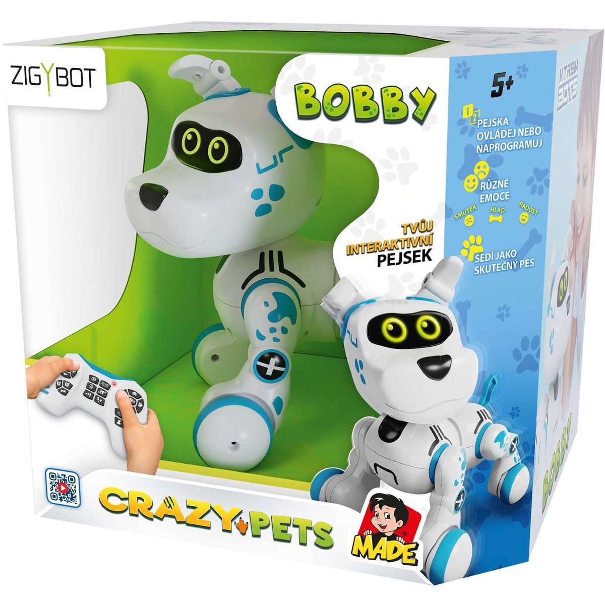 MaDe Robotický pes Zigybot Bobby s dotykovými senzory