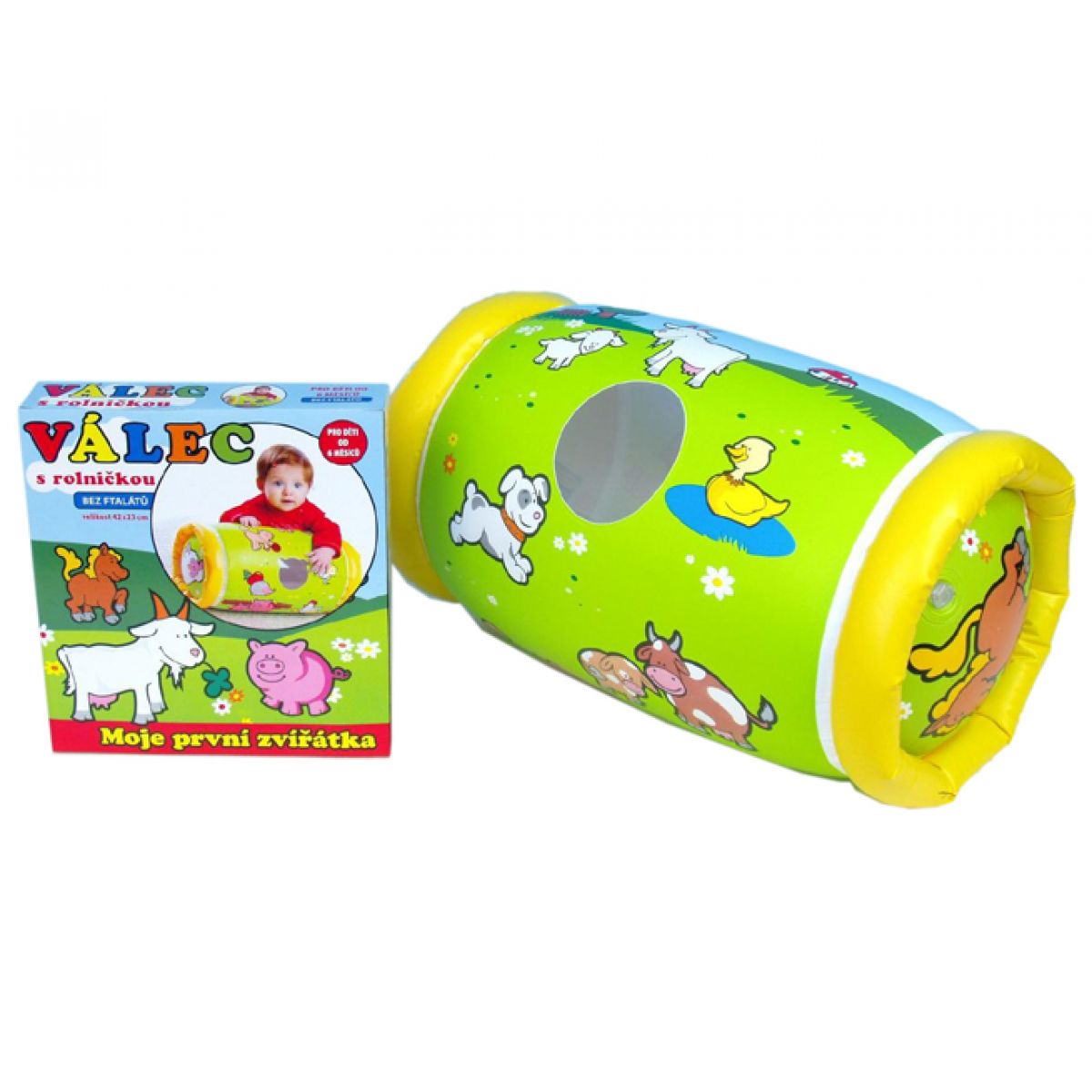 Teddies Válec s rolničkou nafukovací - Moje první zvířátka