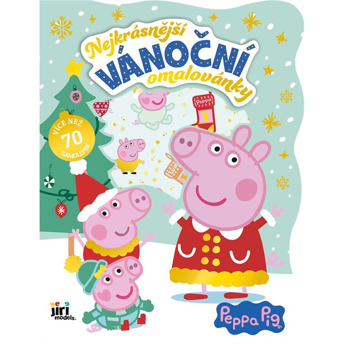 JIRI MODELS Nejkrásnější vánoční omalovánky se samolepkami Prasátko Peppa