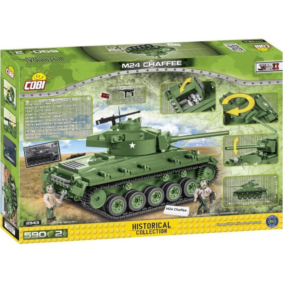 Cobi 2543 Malá armáda II. světová válka M24 Chaffee 590 dílků