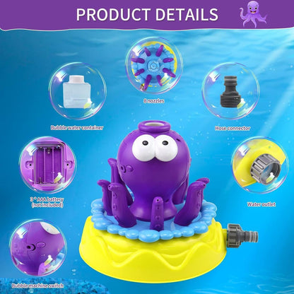 Alltoys Stříkací chobotnice na zahradu s bublifukem 150 ml žlutý podstavec