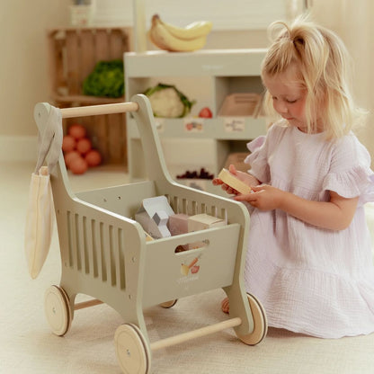 Little Dutch Nákupní vozík s doplňky dřevěný