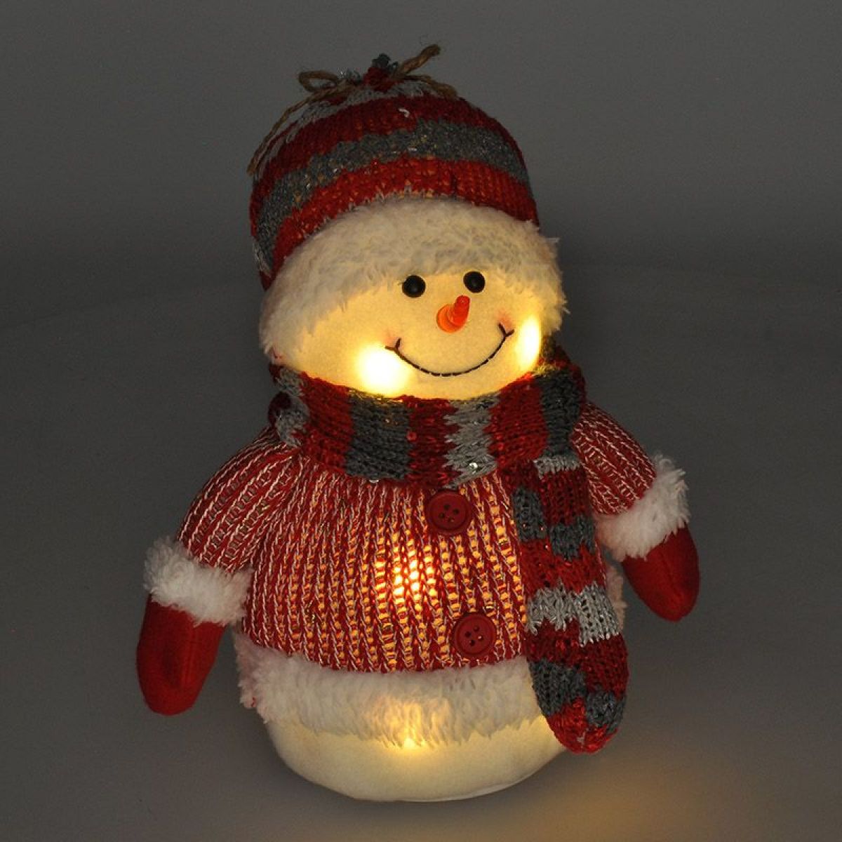 LED sněhulák, 26 cm, 6 x LED, IP20, 3 x AA