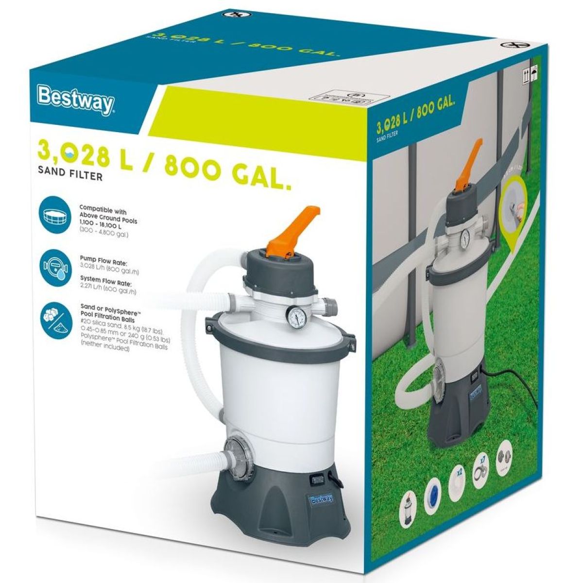 Bestway Pískový filtr Bestway 3 m3 za 1 hod - Poškozený obal
