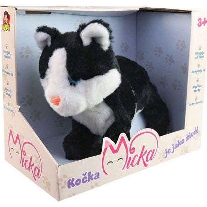 MaDe Kočka Micka na baterie, reaguje na zvuk, 26 cm