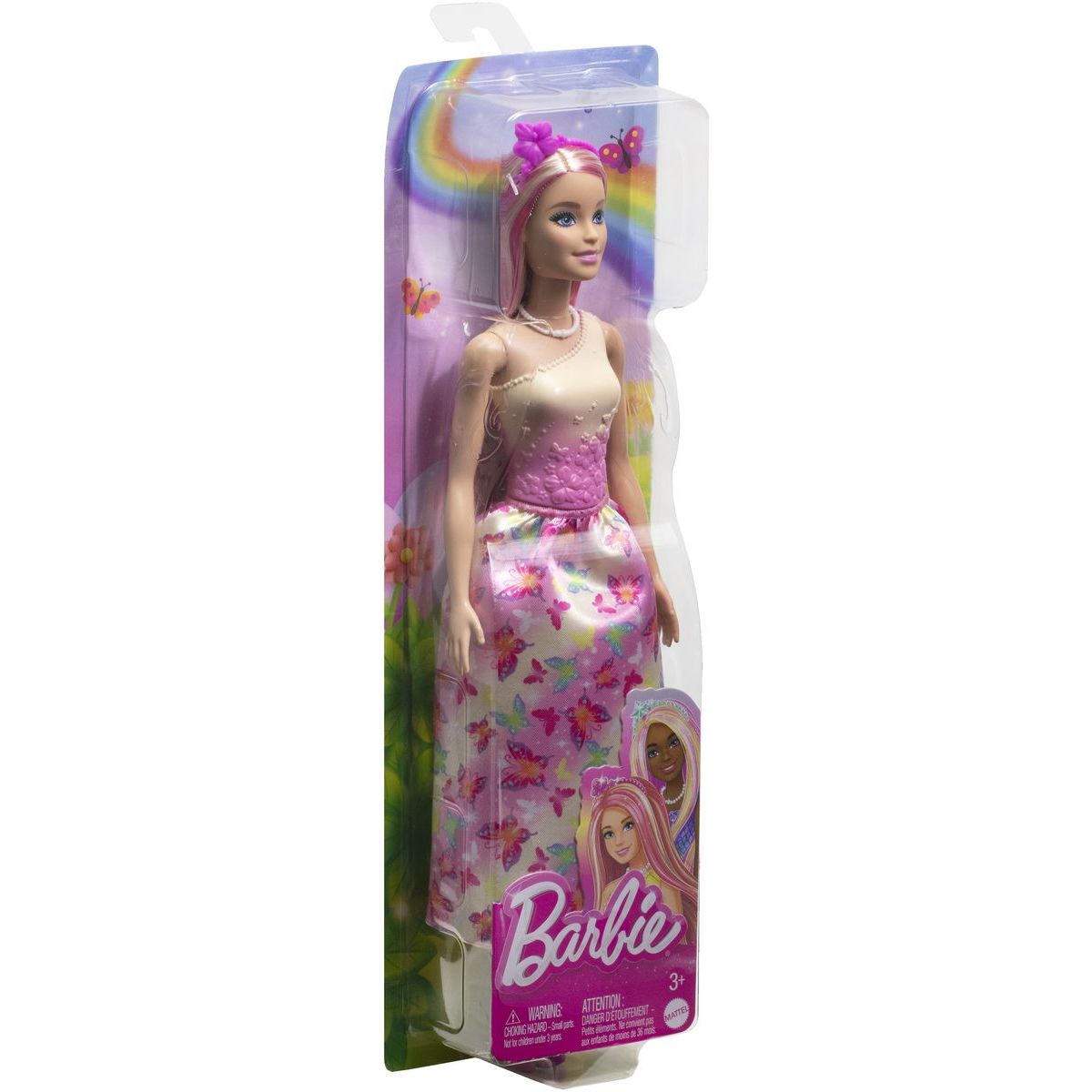 Mattel Barbie pohádková princezna růžová
