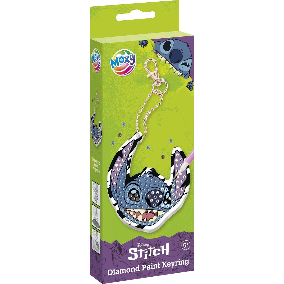 Diamantové malování Stitch - výroba klíčenky