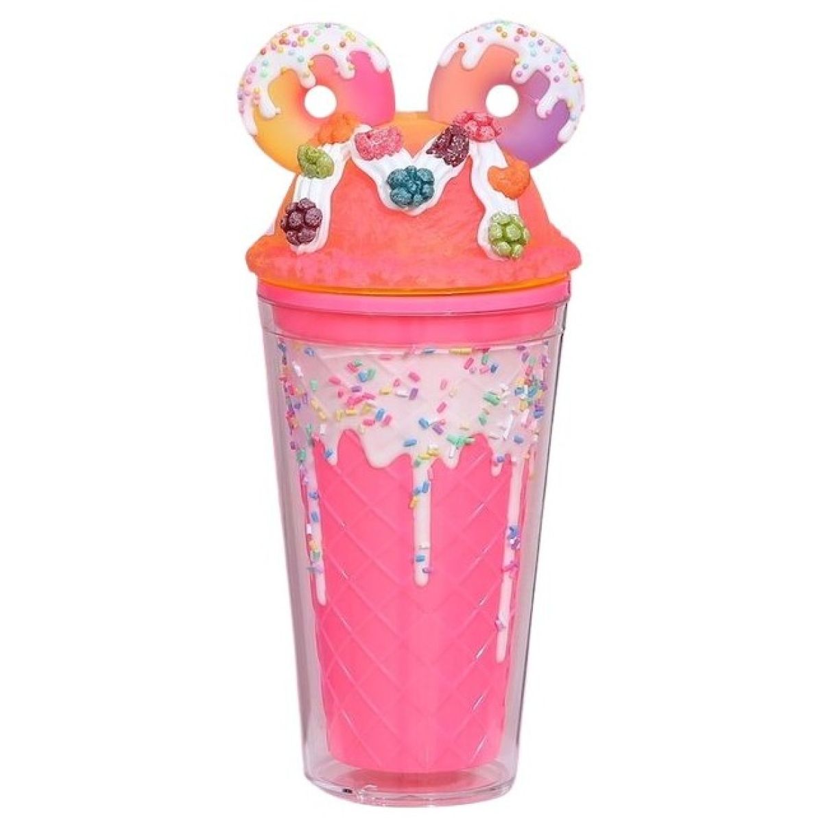 Sparkys Kelímek s víčkem a brčkem Donuts 480ml sv. růžový