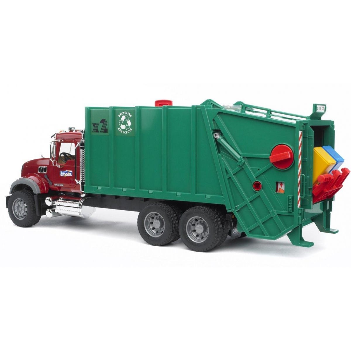Bruder 02812 Nákladní auto MACK Granit popelář zelený