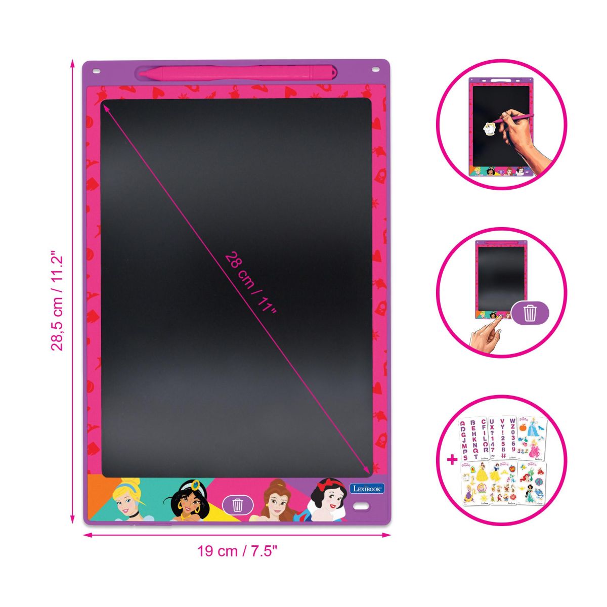 Lexibook Kreslicí tablet Disney princezny s E-inkem
