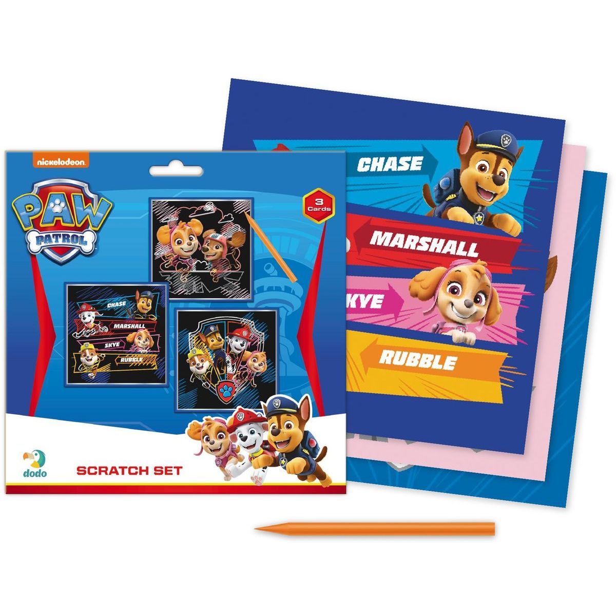 Škrábací obrázek 3 ks barevný Paw Patrol 20 x 20 cm