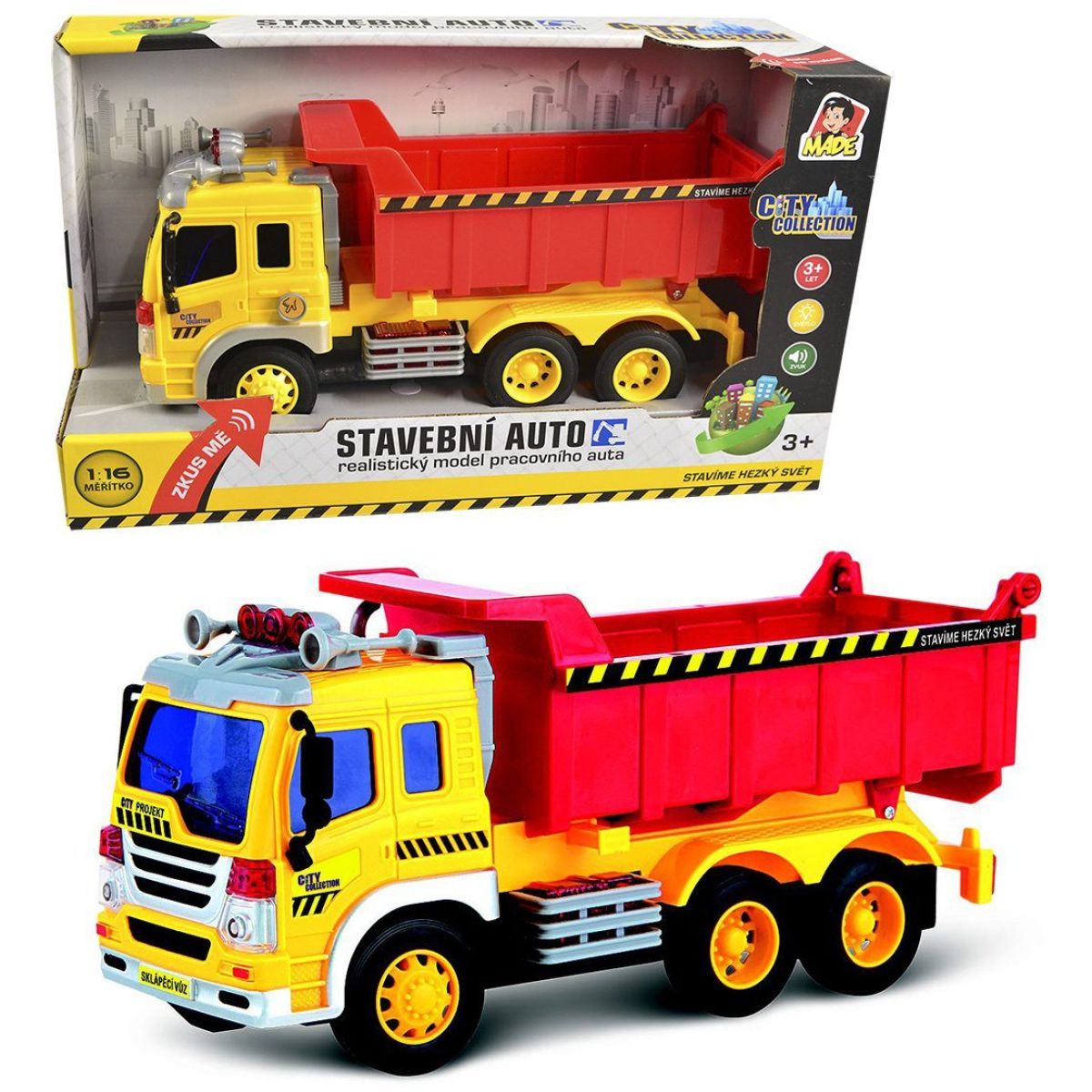 MaDe Auto stavební nákladní na baterie a na setrvačník