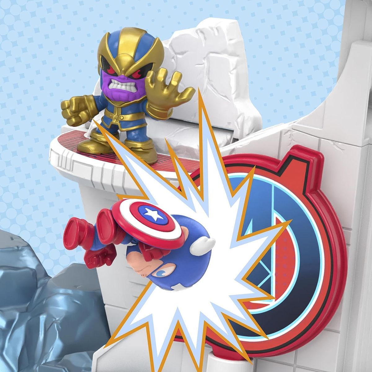 Hasbro Marvel Stunt Squad Smashin Heroes Captain America vs. Thanos