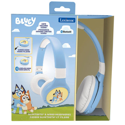 Lexibook 2v1 bluetooth skládací sluchátka Bluey s limitem hlasitosti