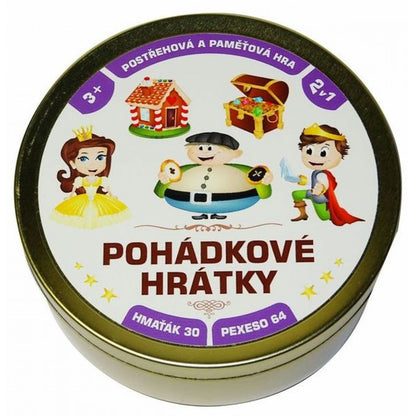 Teddies Pohádkové hrátky 2 v 1 Společenská hry v plechové krabičce