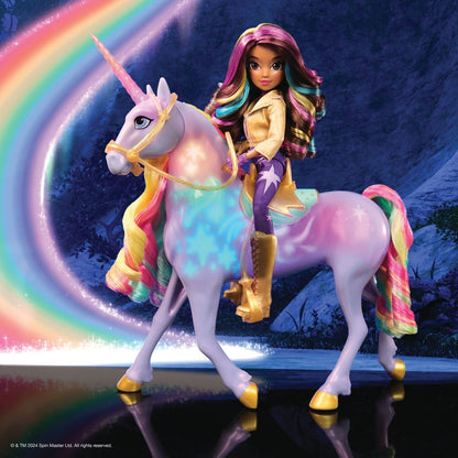 Spin Master Jednorožčí akademie světelný jednorožec Wildstar 28 cm s Panenkou Sophia 24 cm