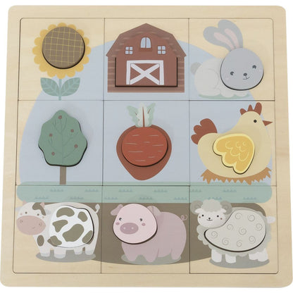 BABU Edukativní puzzle Farma - 12 dílků