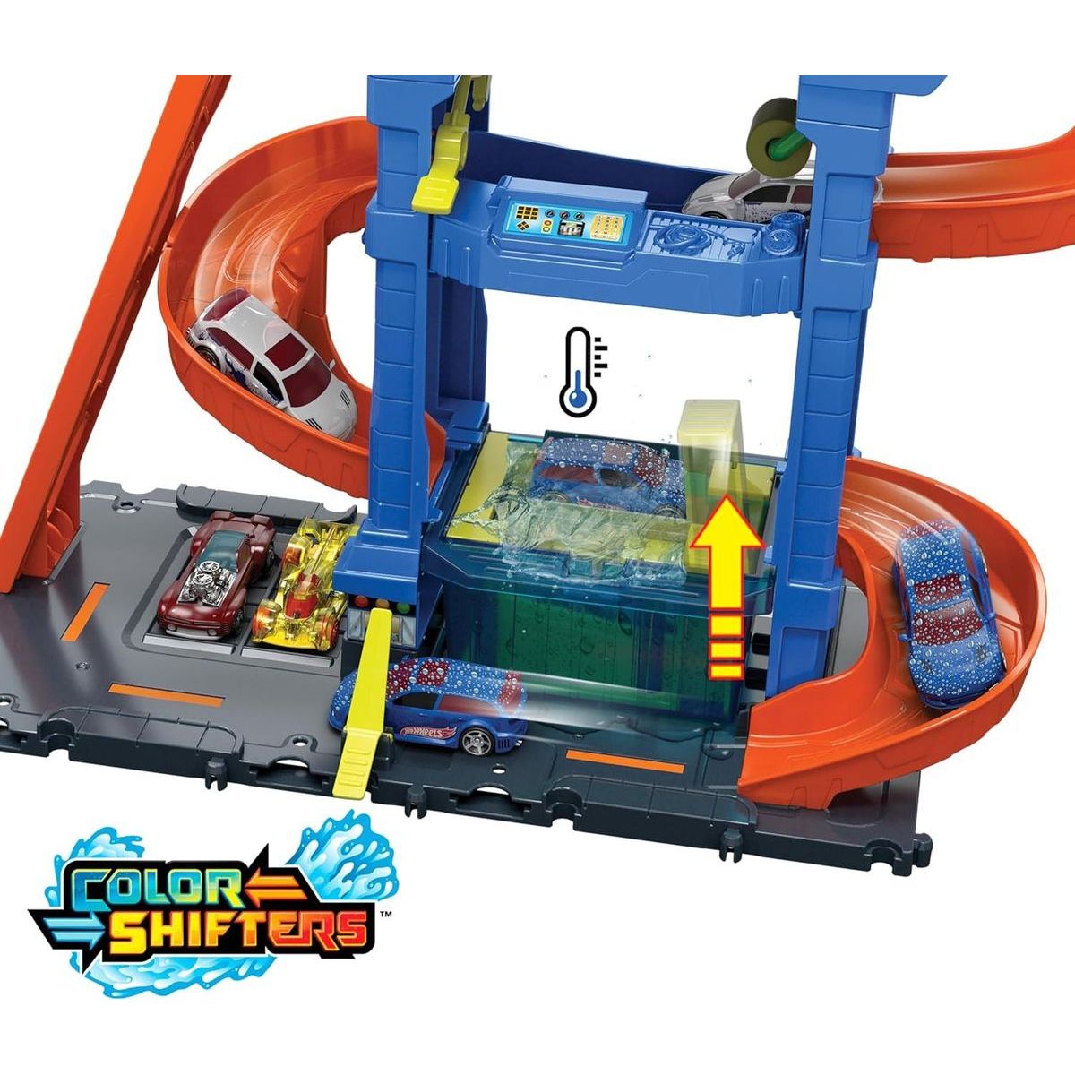 Mattel Hot Wheels City Color shifters automyčka s otočným tunelem