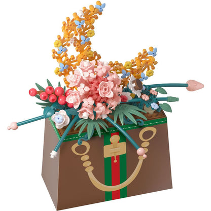 KOCO Stavebnice mini KOCO Květina v kabelce plast 245ks v krabičce 11x15x6cm