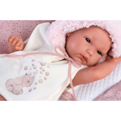 Llorens 63544 New Born holčička realistická panenka miminko s celovinylovým tělem 35 cm