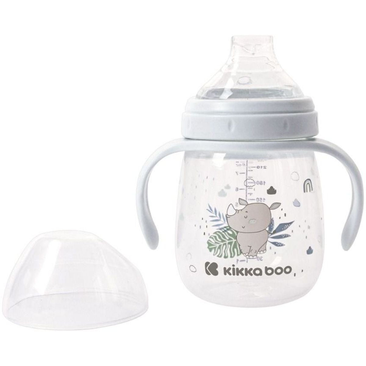KikkaBoo Hrnek se silikonovým pítkem 240ml 6m+ Savanna Blue