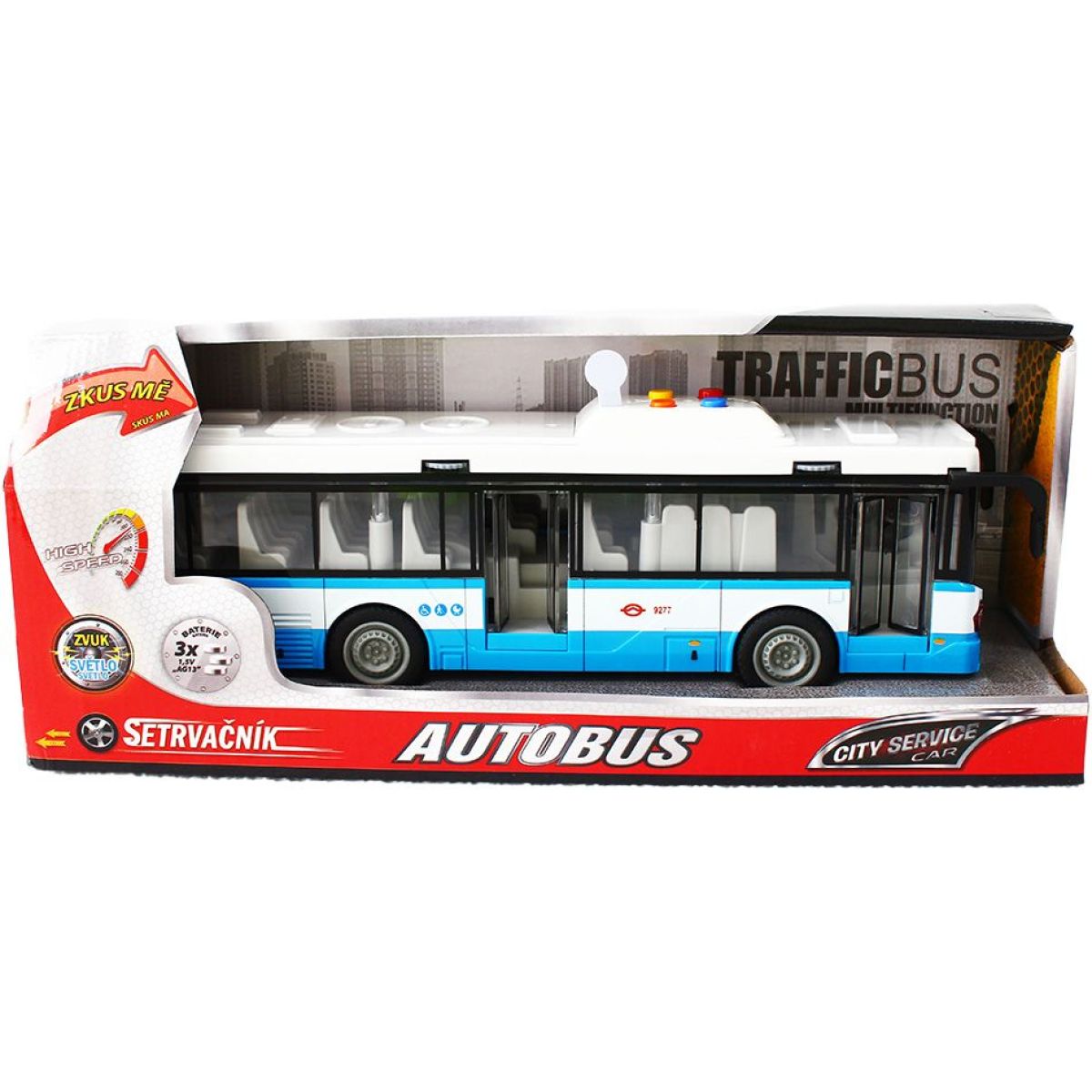 Sparkys Městský autobus na setrvačník s osvětlením a zvukem - modrý