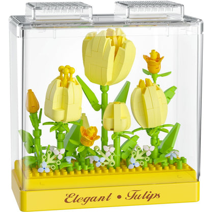 Stavebnice mini KOCO Tulipány plast 295ks v krabičce 11x12x5cm
