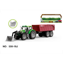 Traktor farmářský s přívěsem červený