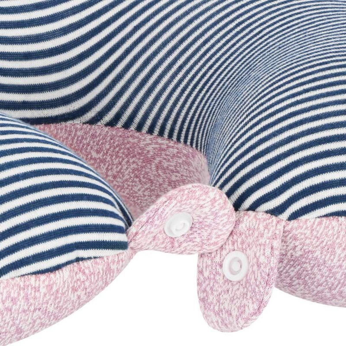 Spokey Cuddly Dětský cestovní polštářek a plyšová hračka 2 v 1 Hrošík 30 cm
