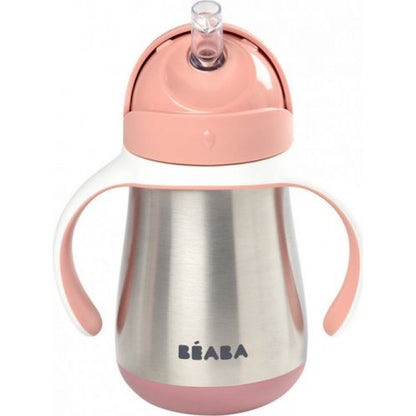 Beaba Hrnek termoizolační s brčkem nerez 250ml Pink