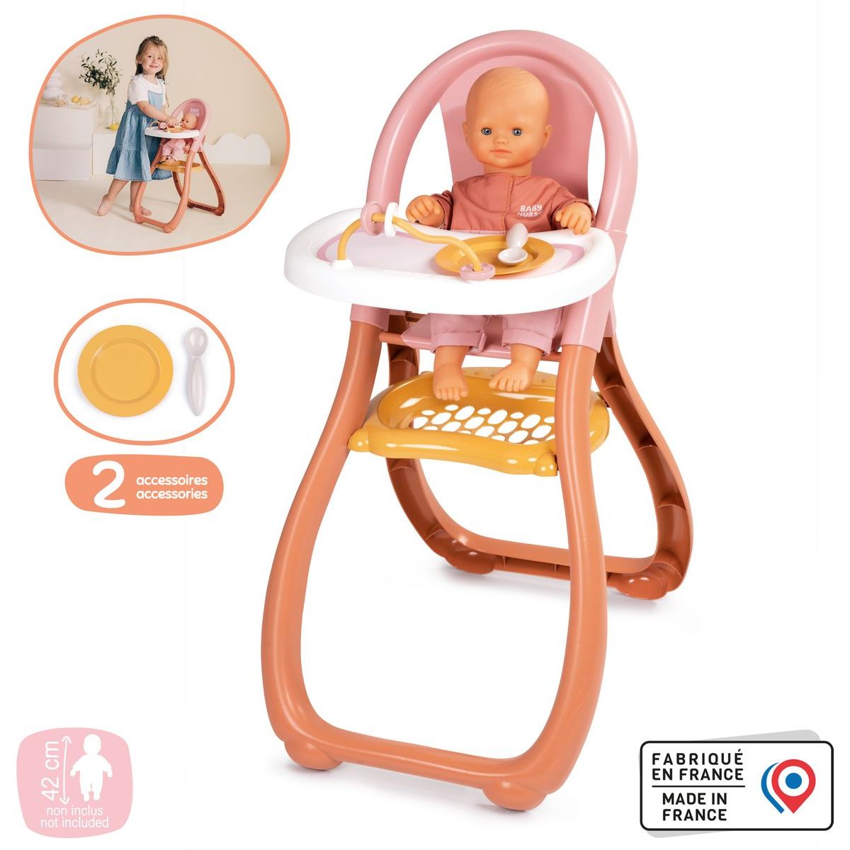Smoby Jídelní židlička pro panenky
