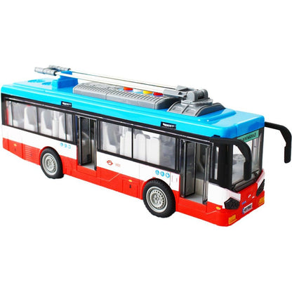 Sparkys Městský trolejbus na setrvačník s osvětlením a zvukem - červený