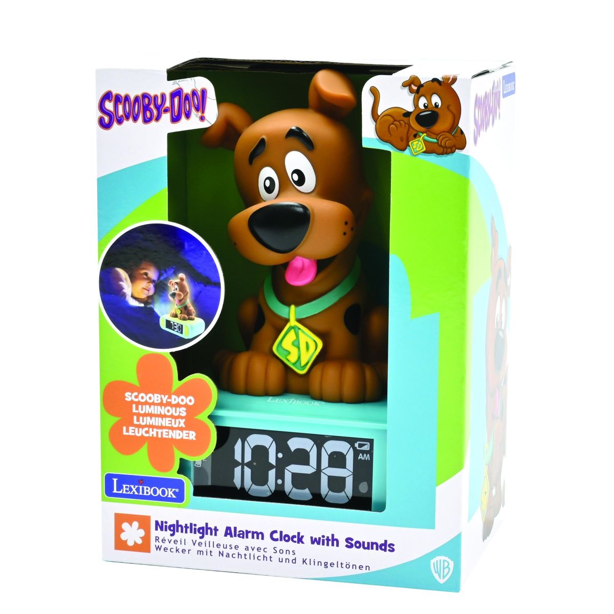 Lexibook Budík Scooby Doo se svítící figurkou