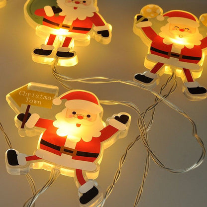 LED okenní řetěz - Santa, 6 x LED, přísavný, 120 cm, 2 x AA