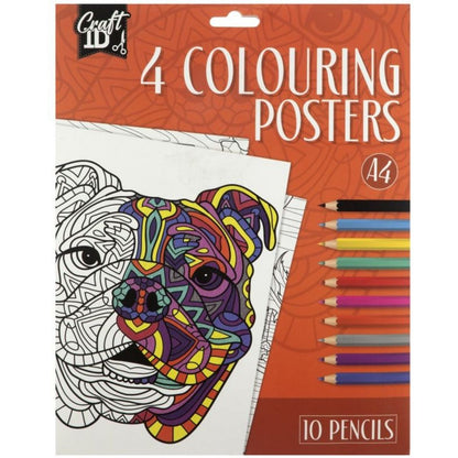 Craft Creative Vymalovánky 4 obrázky + 10 pastelek A4 oranžové balení