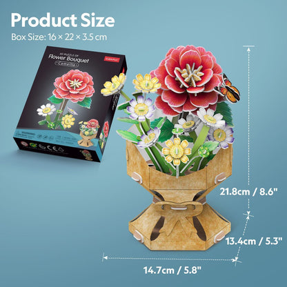 CubicFun Puzzle 3D Kytice z květů kamélií 109 dílků